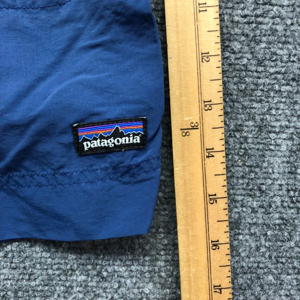 Patagonia Boys Baggies Shorts Blue Nylon Elastic Waist Size L 12
